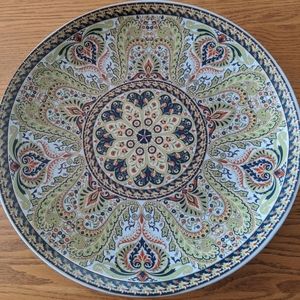 Vintage Large Imari Decorative China Plate With Leaf Markings 18"